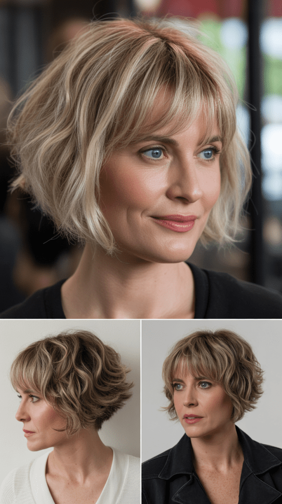 Layered Bob with Uneven Choppy Bangs