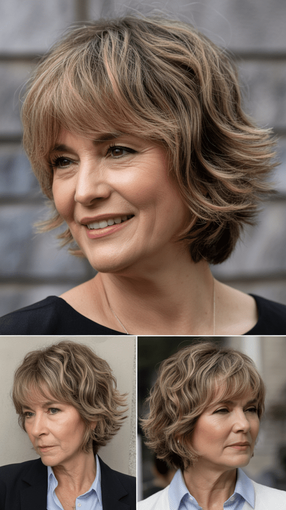 Shaggy Layered Bob with Fringe Bangs