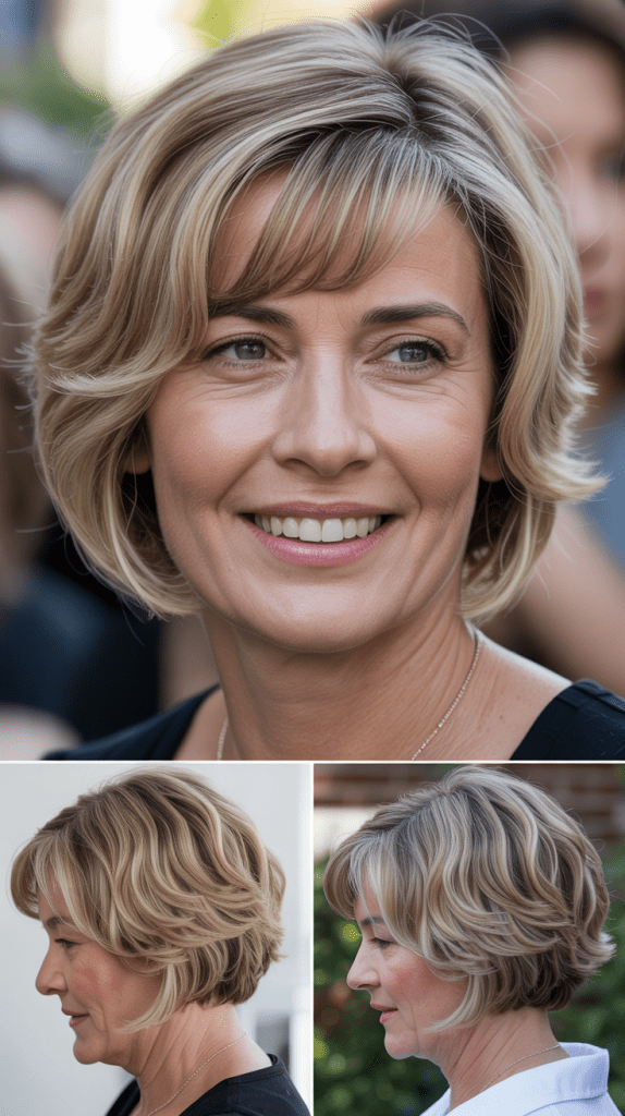 Face-Framing Highlighted Bob