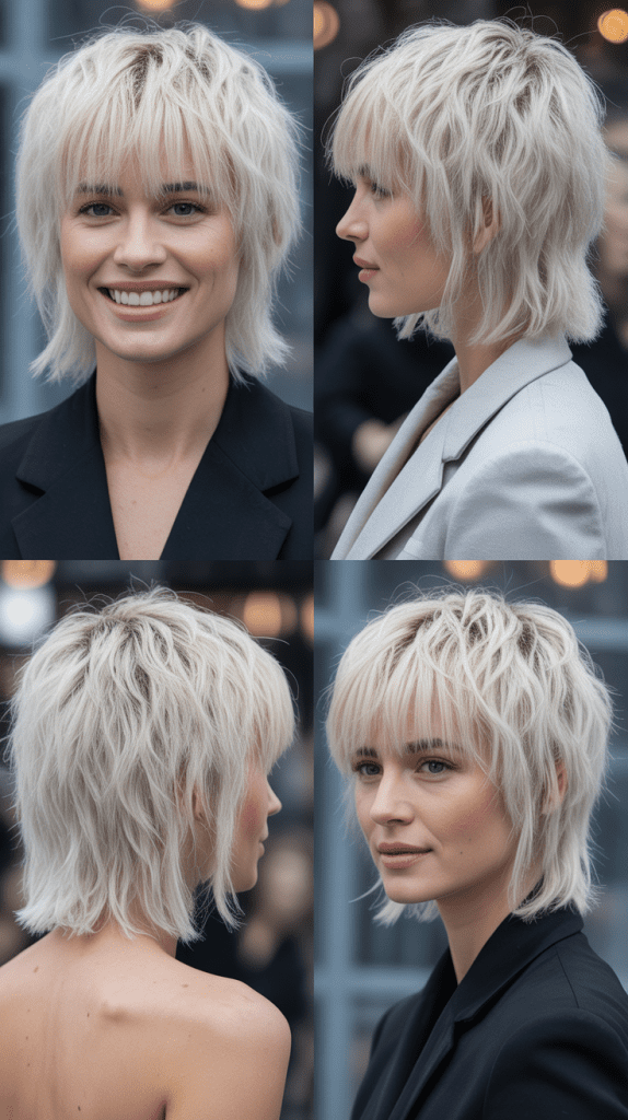 Frost Blonde Textured Lob with Curtain Fringe