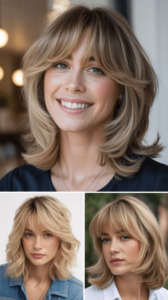 Rounded Layers with Arched Bangs