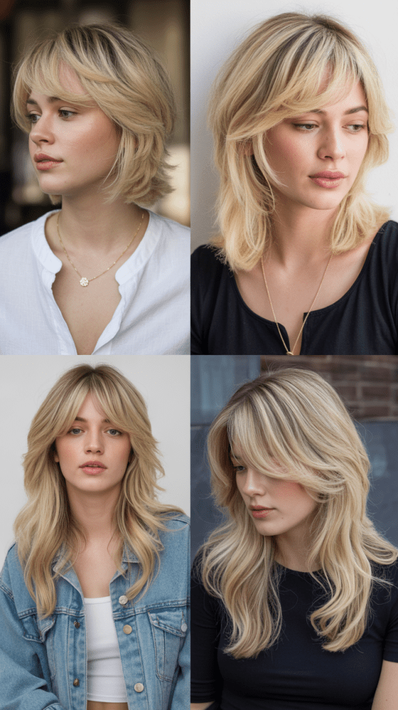 Rounded Side Sweep with Buttery Blonde Layers