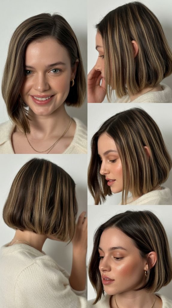 Sleek Bob with Deep Side Part
