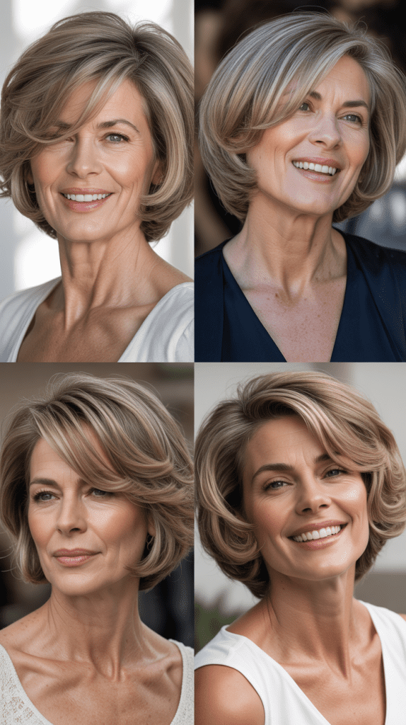  Layered Bob with Side Part