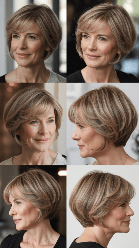 Graduated Layered Bob with Long Side-Swept Bangs