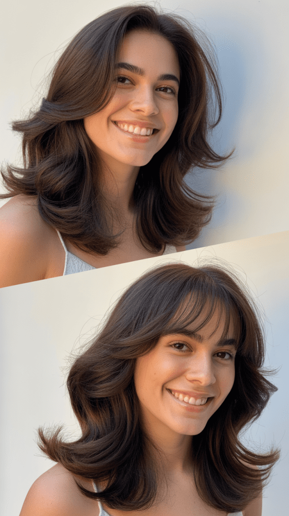 Graduated Layers With Baby Curtain Bangs