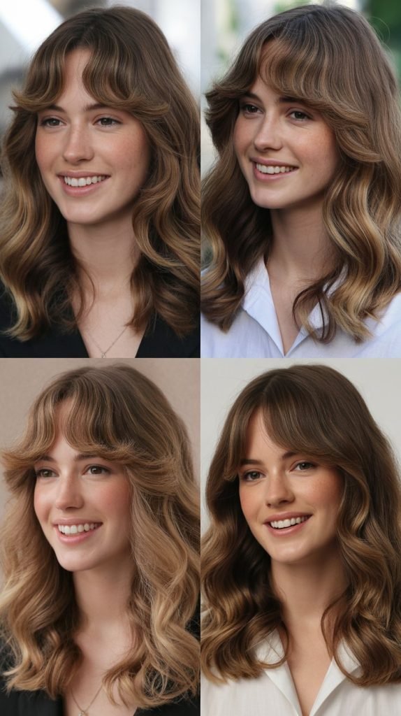  Classic Curtain Bangs With Loose Waves
