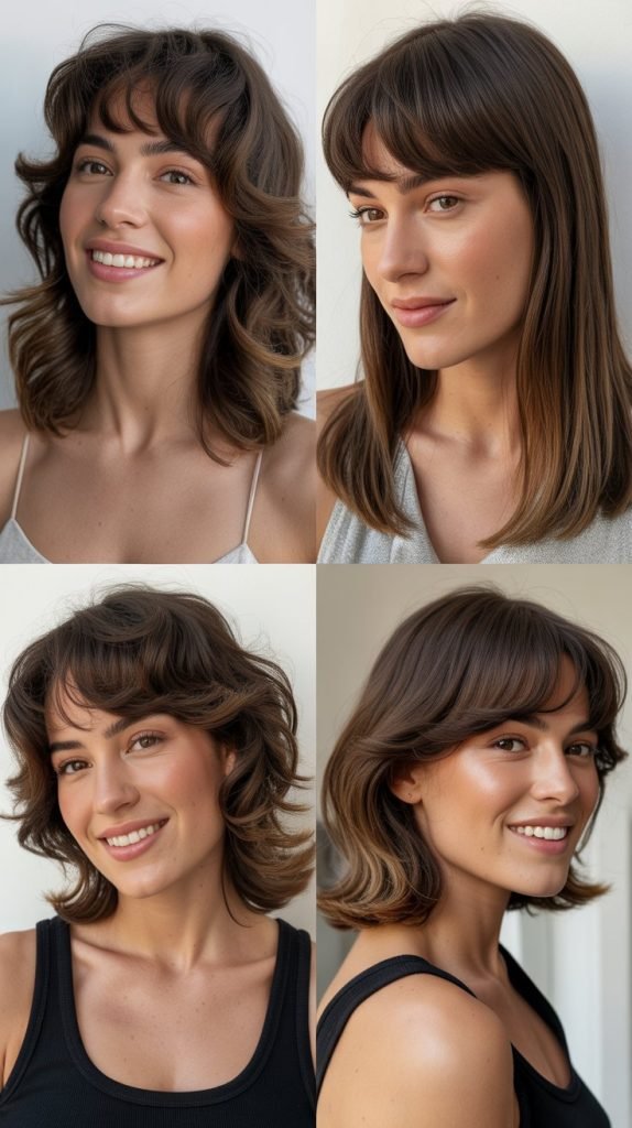 Confidence With Your New Medium Hair And Wispy Bangs