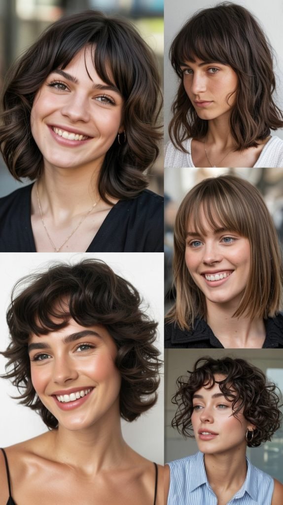 Piecey Bangs with Tousled Medium Cut