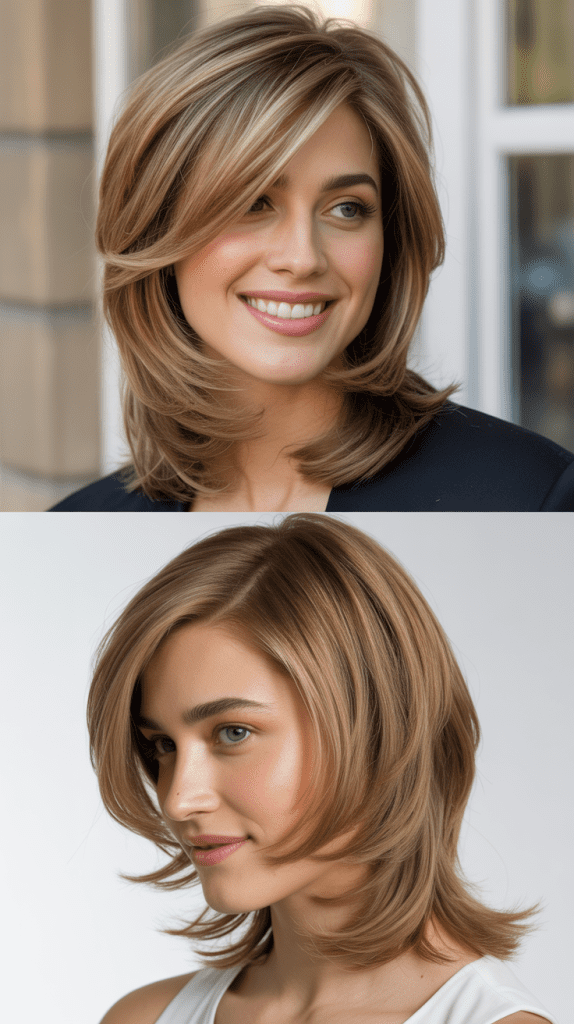 Blended Layers With Curved Side Bangs