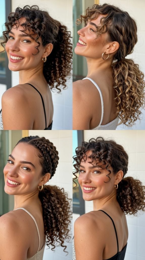 Curly Ponytail with Volume