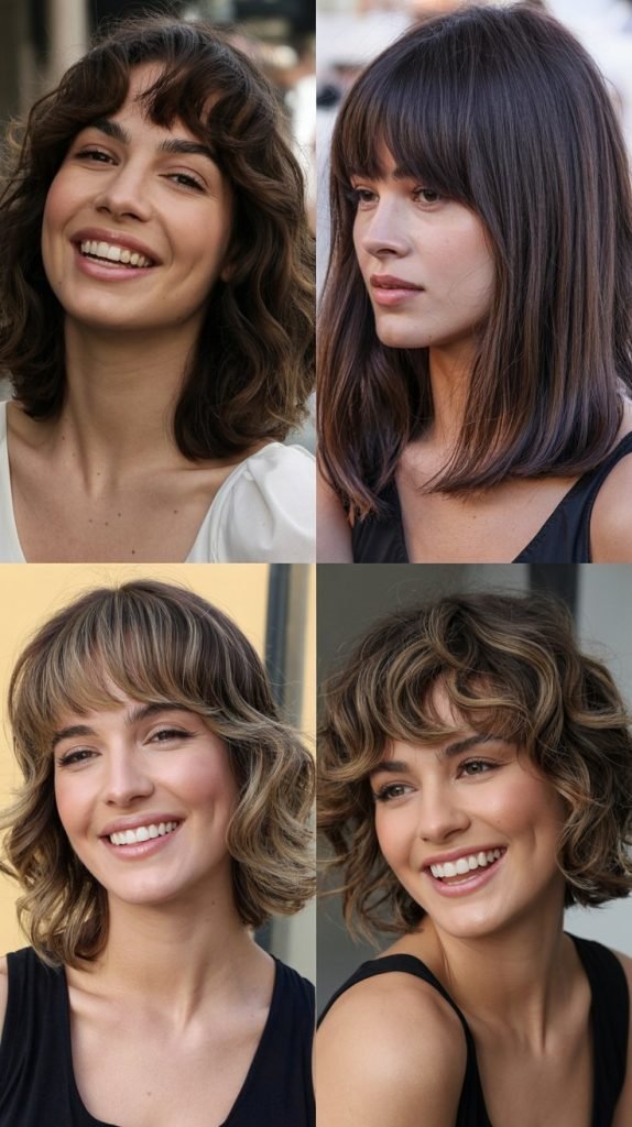 . Tousled Midi Cut With Curtain Bangs