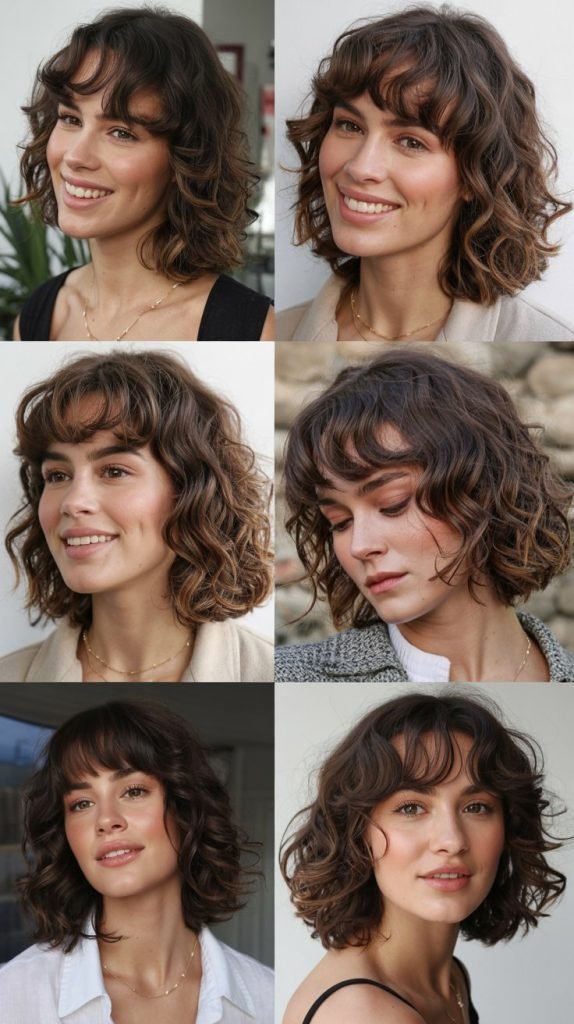  Natural Wavy Collarbone Cut With Curtain Bangs