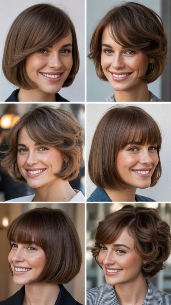  Straight Cut with Swoopy Bangs