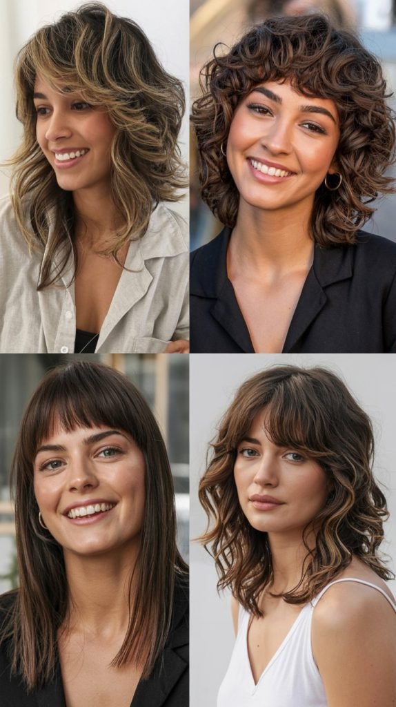 Tousled Layers with Grown-Out Bangs