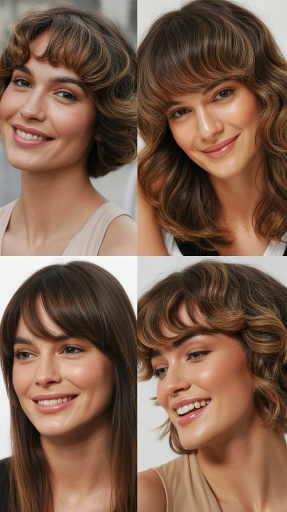 Feathered Side-Swept Bangs