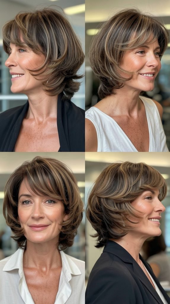 The Shoulder-Length Shag with Bottleneck Bangs