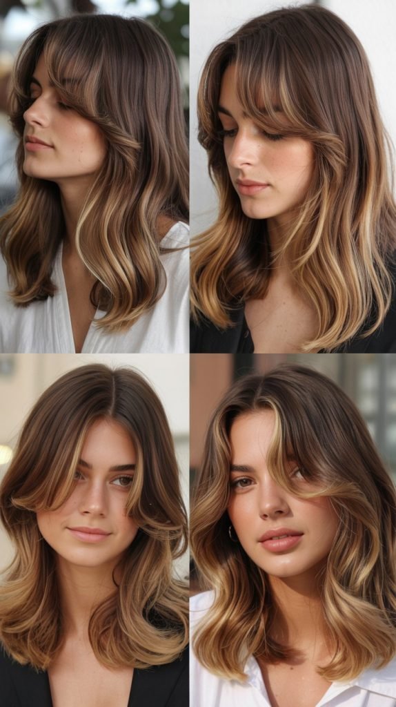 16. Medium Hair With Curtain Bangs And Subtle Ombre