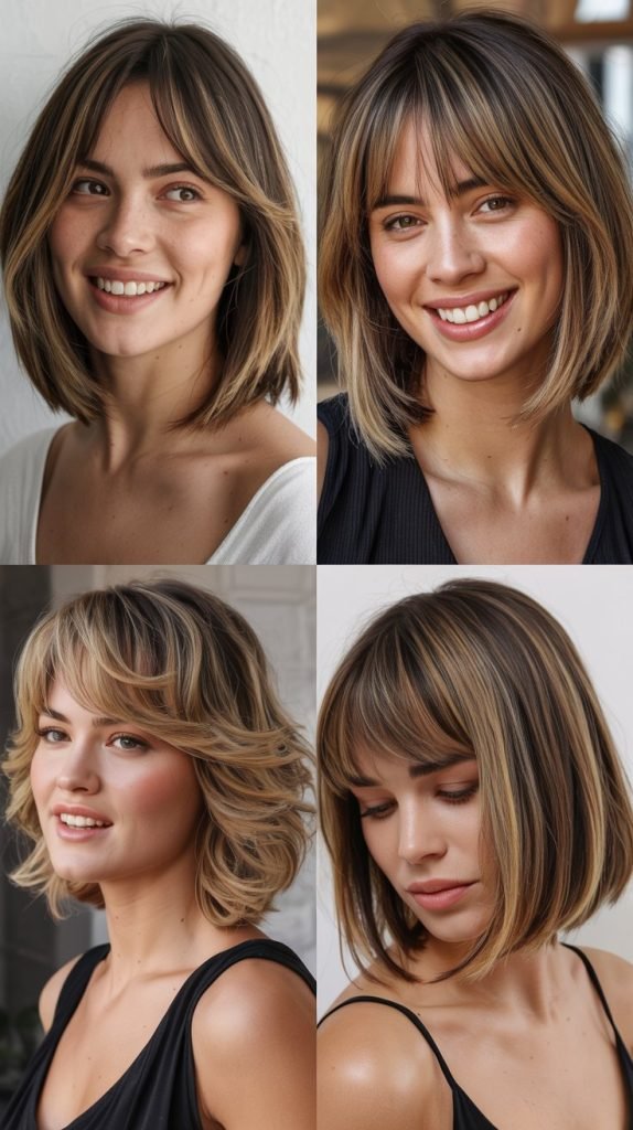 Long Bob with Textured Bangs and Undercut