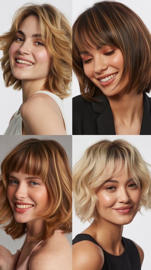 Textured Waves with Blended Bangs