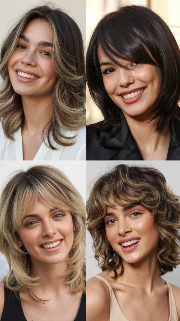 Beachy Waves with Piecey Side-Swept Bangs