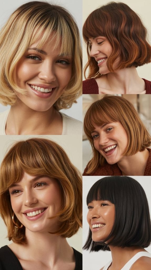  Shaggy Bob with Face-Framing Bangs