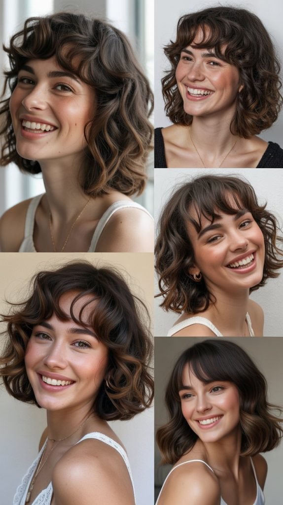  Wavy Bob with Full Fringe