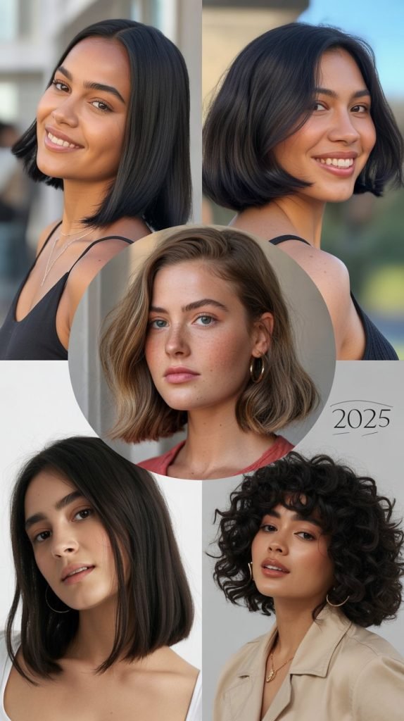 Blunt Lob with Middle Part