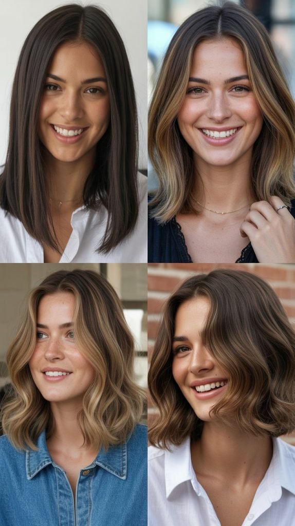 Sleek Middle Part Lob