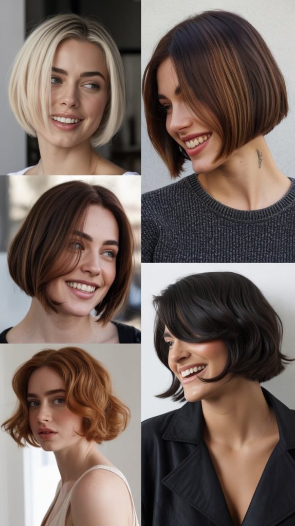 Asymmetrical Bob With Side-Swept Bangs