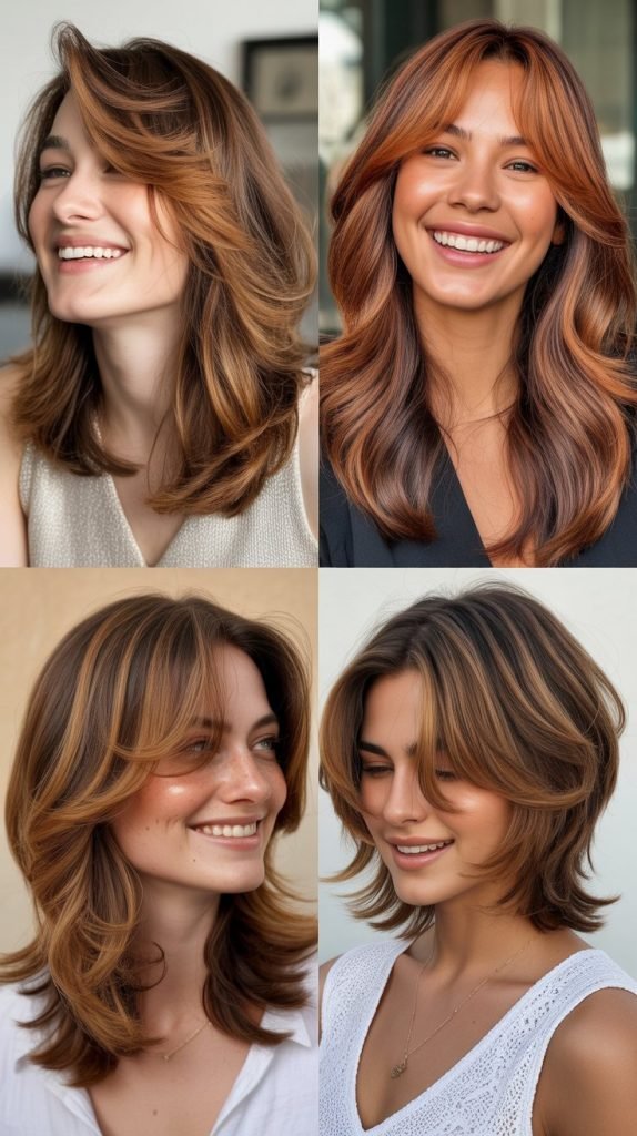 Layered Cut With Copper Highlights