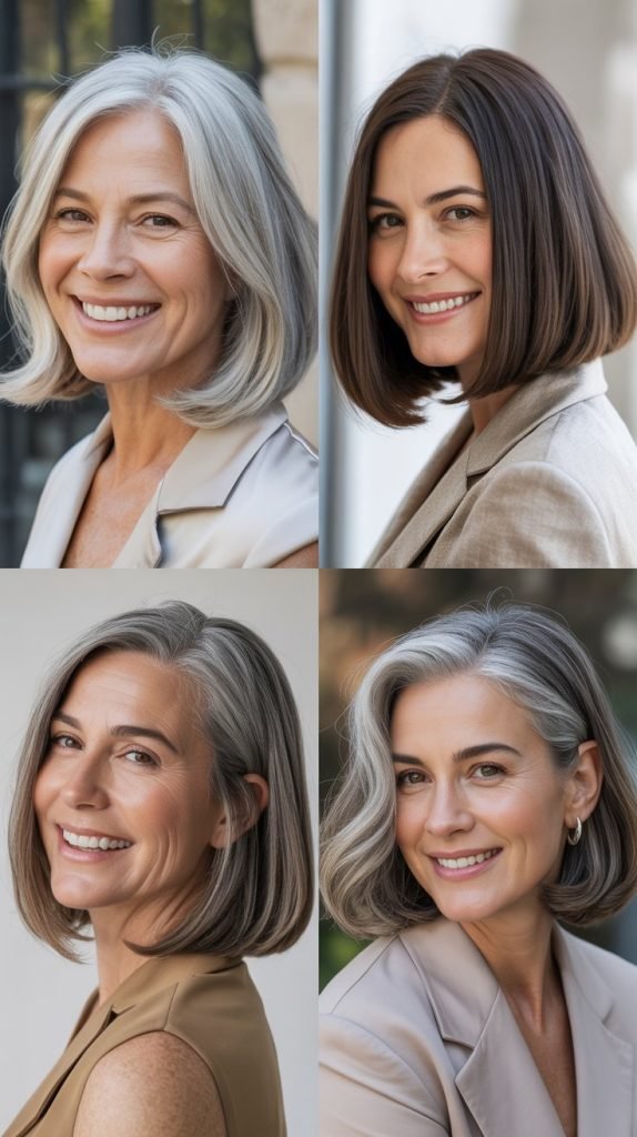 Sleek Long Bob with Middle Part