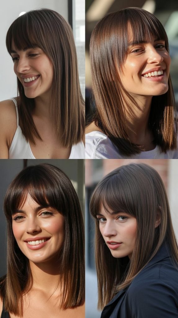  Sleek Straight Hair With Curtain Bangs
