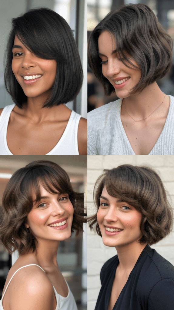 Asymmetrical Bob With Side-Parted Bangs