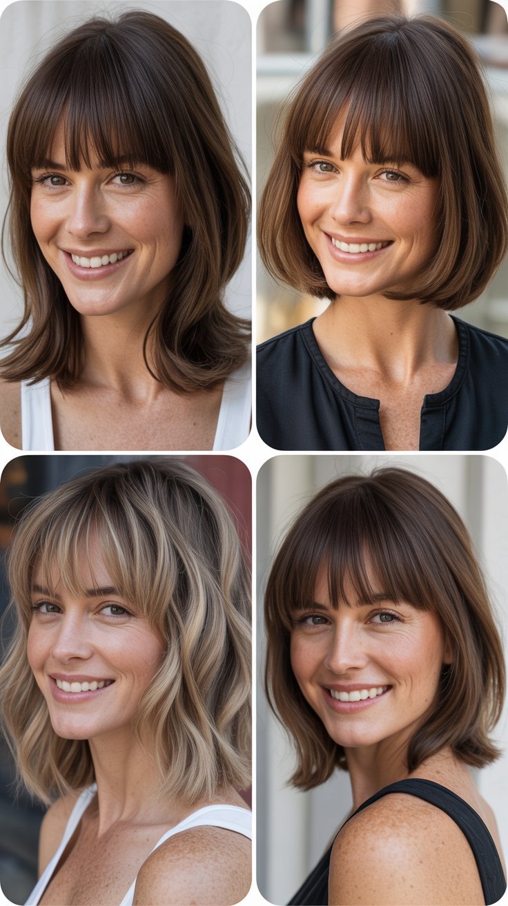 Straight-Across Bangs with Razor-Cut Layers