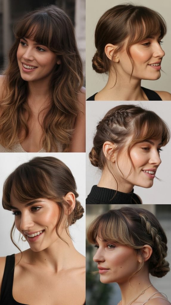  Half-Up Half-Down With Curtain Bangs