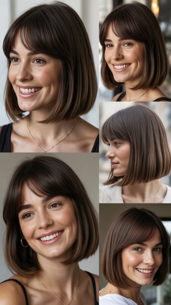  Sleek Long Bob With Baby Bangs