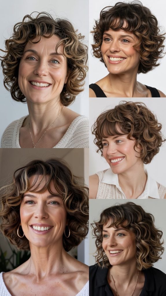  Curly Bob with Curly Bangs