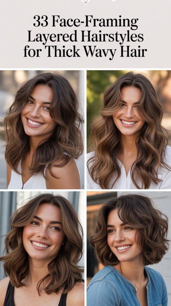 33 Face-Framing Layered Hairstyles for Thick Wavy Hair