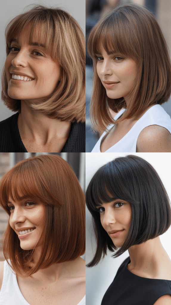 Inverted Bob With Long Face-Framing Bangs