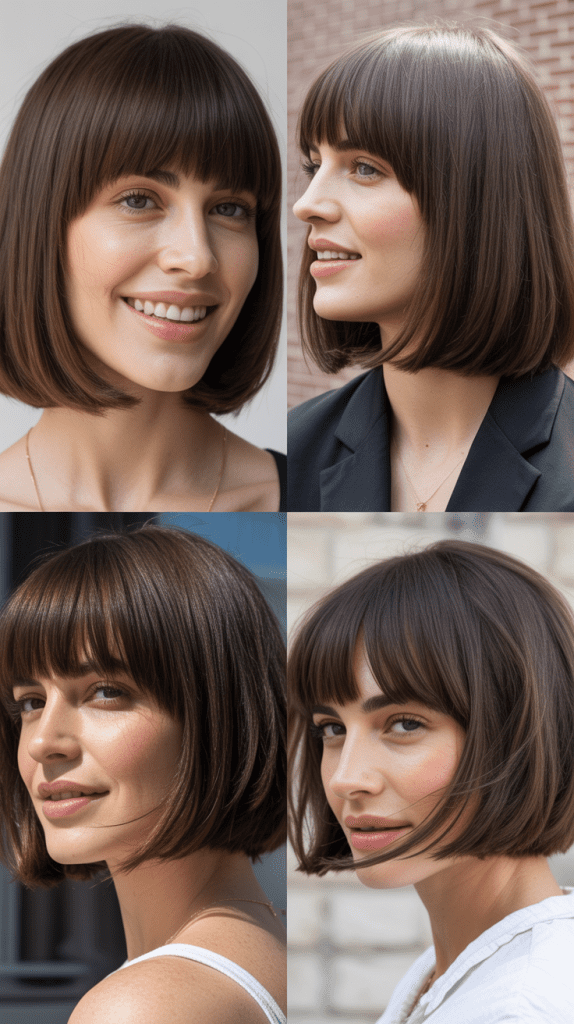 Bob With Long Straight-Across Bangs