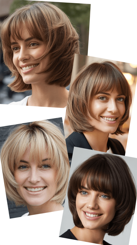  Stacked Layered Bob With Full Bangs