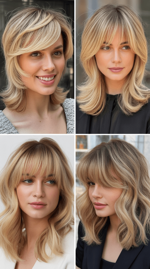 Textured Midi with Curved Bangs