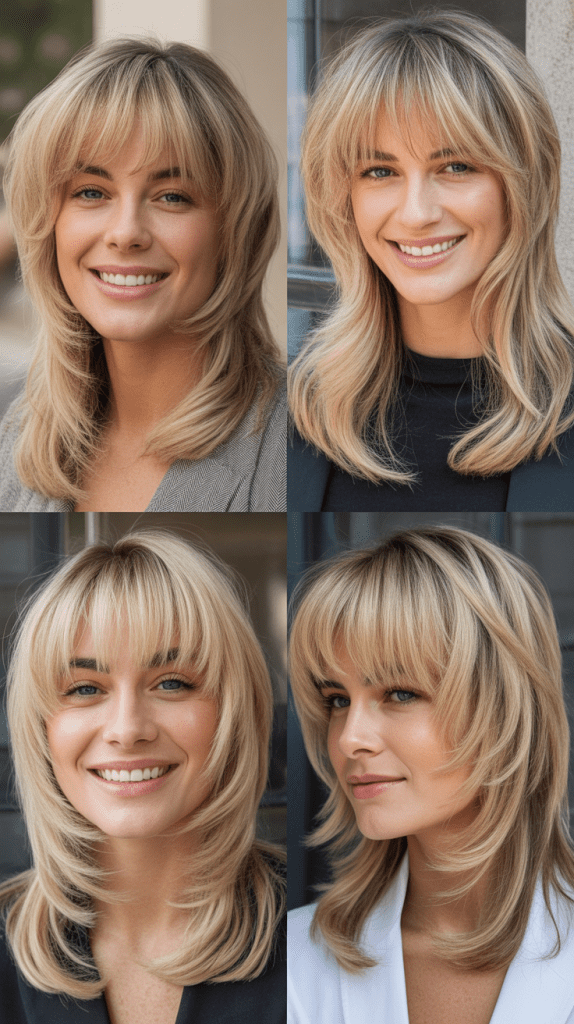 Textured Shag with Bottleneck Bangs