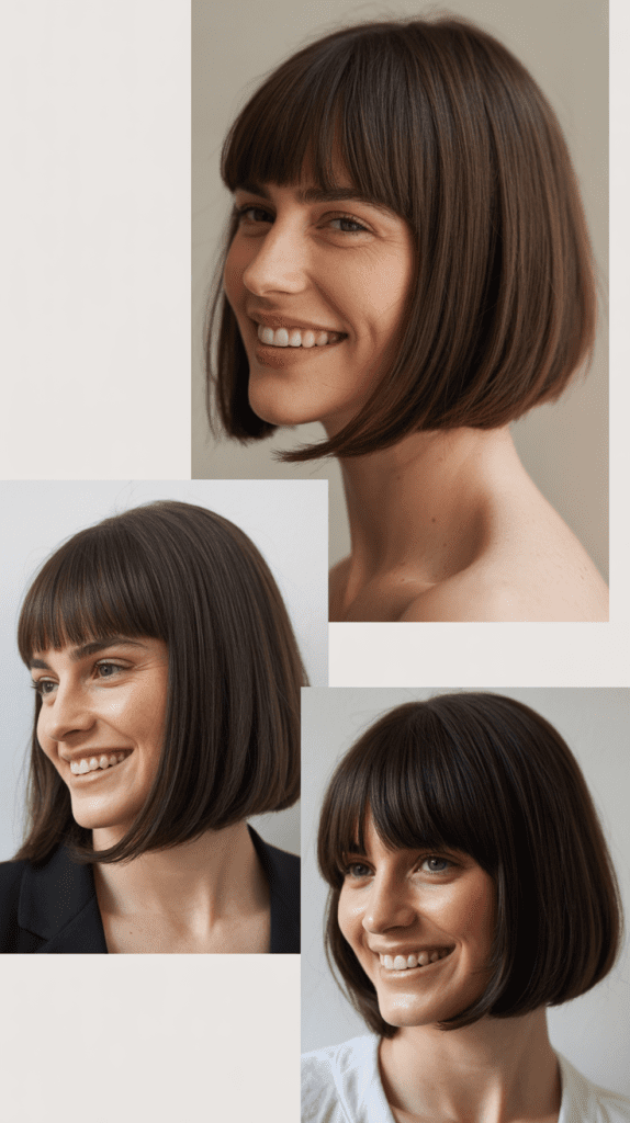 Sleek Bob With Long Angular Bangs