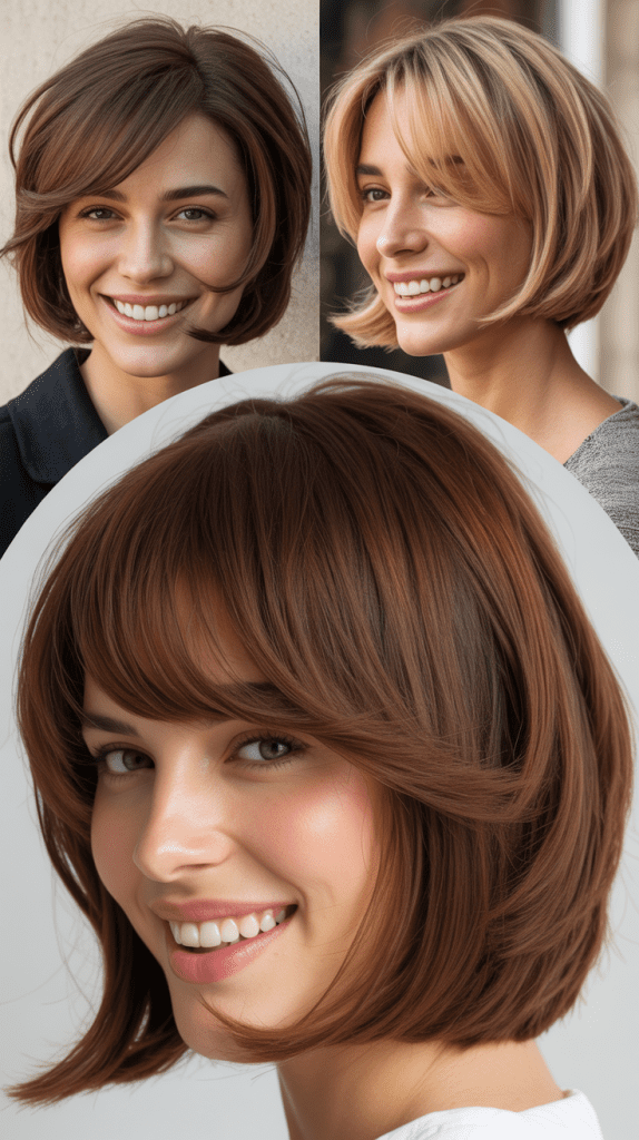 Stacked Bob With Long Sweeping Bangs