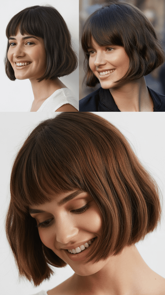 Rounded Bob With Long Blunt Bangs