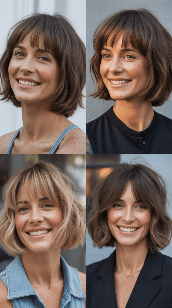 Rounded Bob With Long Choppy Bangs