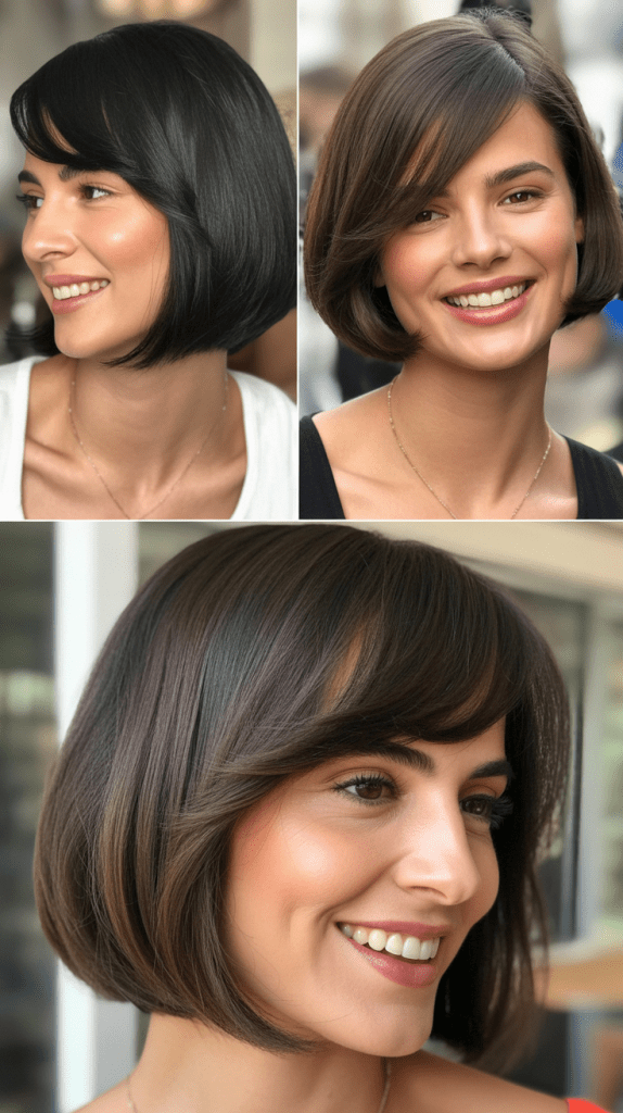 Chin-Length Bob With Side-Swept Fringe