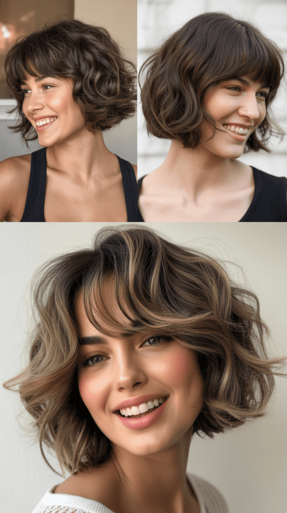 Tousled Bob With Long Tousled Bangs